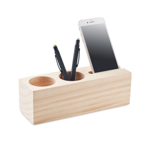 Thila wooden desk stand, pen, phone holder, seeds