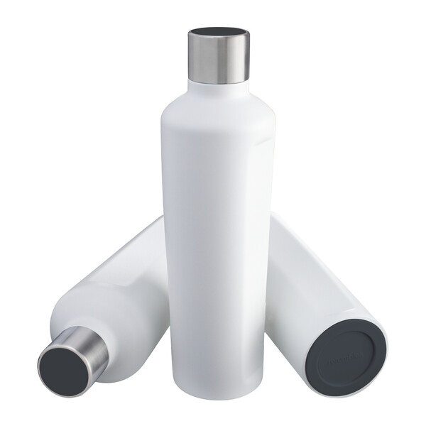 mySTEELONE - Bottle: white, Lid: dark grey, Bottom: dark grey