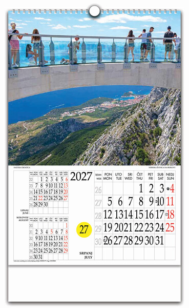 Zidni kalendar s rotacijskim krugom – Natura Croatica