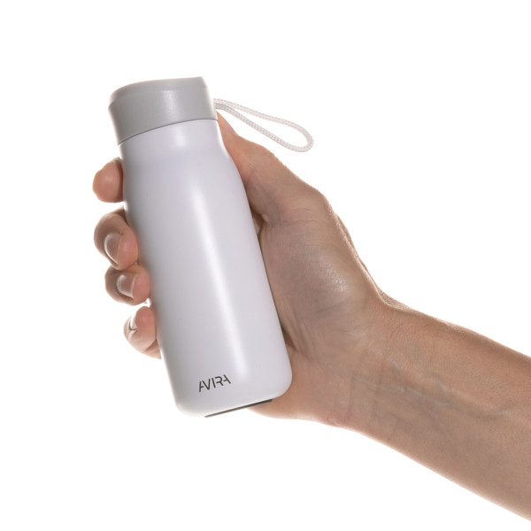 Mini bouteille de voyage 150ml en acier RCS Avira Ain - Blanc