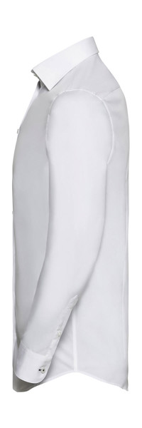 Men'sLS Tailored Contrast Ultimate Stretch Shirt - White / Oxford Blue / Bright Navy / 4XL