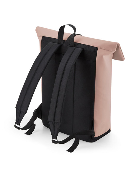 Matte Pu Rolltop Backpack - Black / ONE SIZE