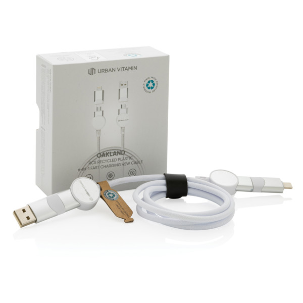 Urban Vitamin 6-v-1 polnilni kabel, 45W, 120 cm - Bela