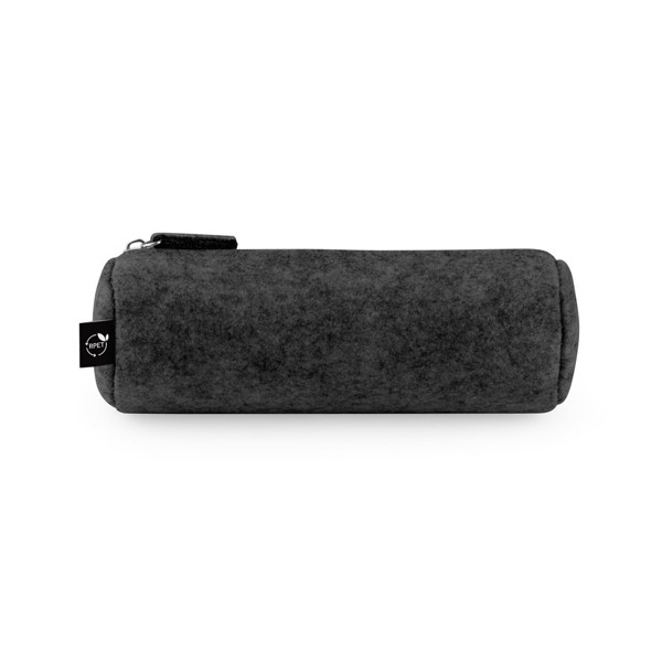 NOMAD. Multi-purpose case in recycled felt (100% rPET) with ruler, pencils, rubber and sharpener - Dark Grey
