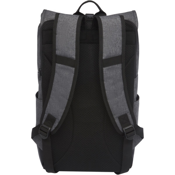 Libra 15,6" GRS recycelter Rolltop Laptop-Rucksack 12L - heather grau / schwarz