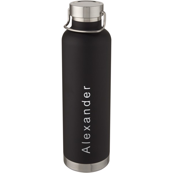Bouteille de sport Thor de 1 L avec isolation par le vide et couche de cuivre - Noir