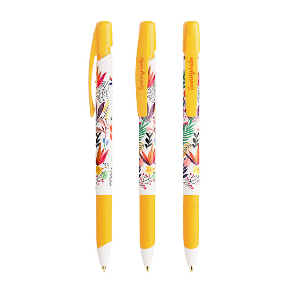 BIC® Media Clic Grip Ballpen - White/yellow / Black Ink