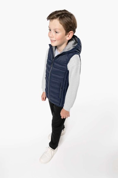 Kid's Hooded Bodywarmer - Black / 12/14