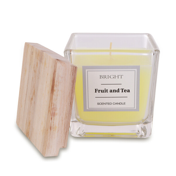 Alcamoro candle with wooden lid - Xmas motif