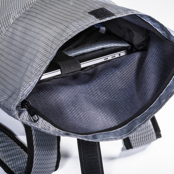 Zaino Porta Pc In Poliestere Riciclato Con Tintura Ecologica - Grigio