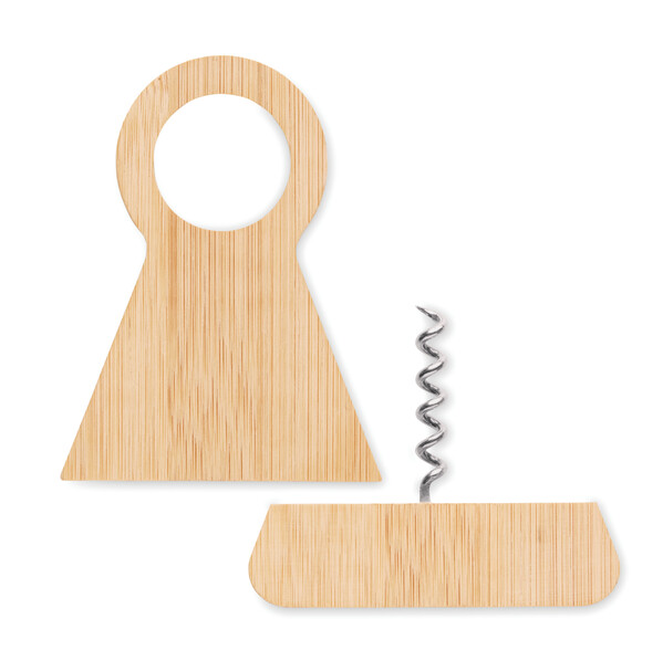 Bamboo bottle stand & opener Standturn