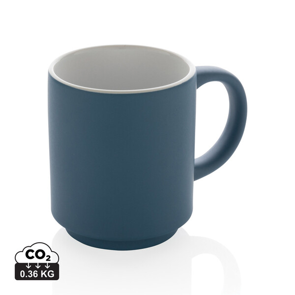 Mug empilable 180ml en céramique - Bleu