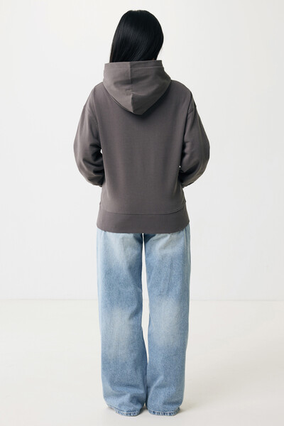 Mikina s kapucí Iqoniq Yoho relaxed fit z recykl. bavlny - Antracitová / XXXL