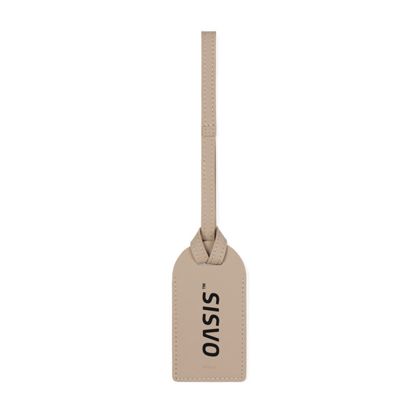 Vinga Baltimore luggage tag, recycled PU, RCS 20% - Greige
