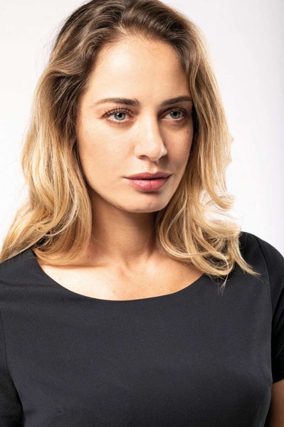 Short-Sleeved Dress - Black / 36