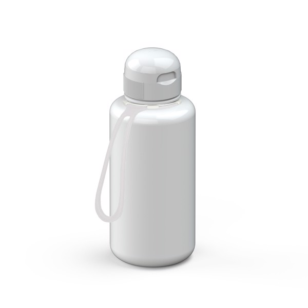 Drink Bottle "Sports" Colour Incl. Strap 0.7 L - White / Transparent