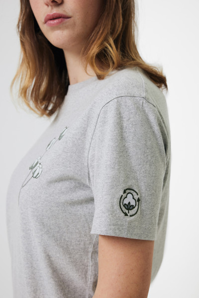 T-shirt en coton recyclé non teinté Iqoniq Manuel - Heather Grey / M