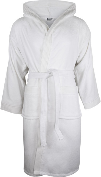 Hooded Bathrobe The One | Velour Bathrobe - White / 2XL/3XL