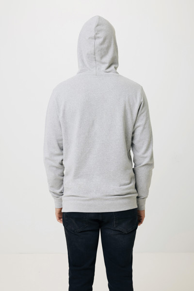 Sweat à capuche en coton recyclé et non teinté Iqoniq Torres - Heather Grey / L