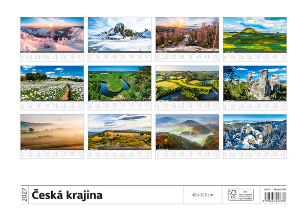Nástěnný kalendář Česká krajina 2027