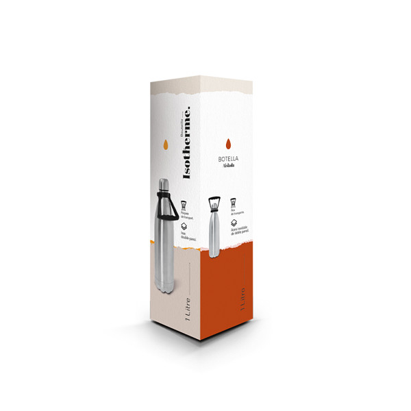 BOUTEILLE GOURDE 1 L ISOTHERME DOUBLE-PAROI INOX