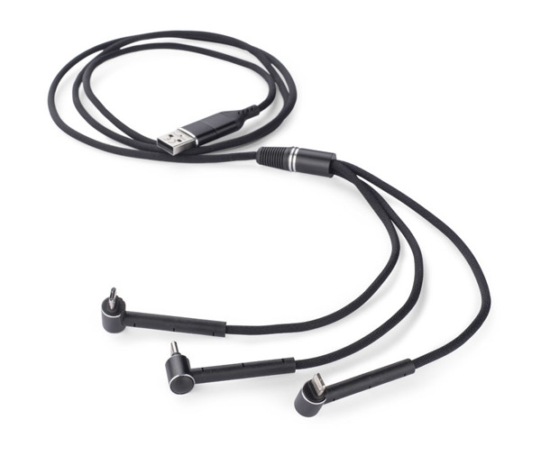 6 in 1 USB cable RICO - black