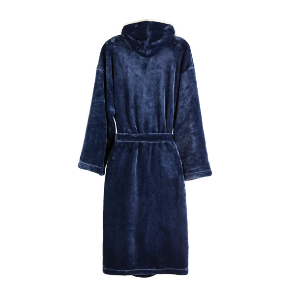 VINGA Peignoir de luxe en peluche RPET GRS Louis taille L-XL - Bleu Marine