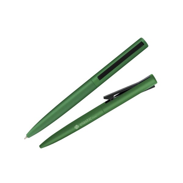 STYLO BILLE ECRITURE BLEUE CORPS ET CLIP METAL - Argent
