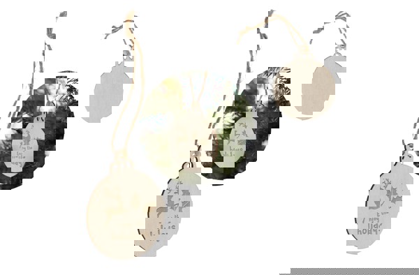 Bauble shaped wooden christmas ornament