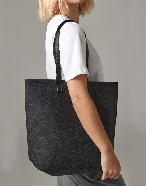 Premium Felt Tote - Charcoal Melange / Black / ONE SIZE
