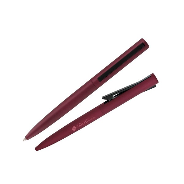 STYLO BILLE ECRITURE BLEUE CORPS ET CLIP METAL - Argent