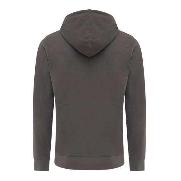 Mikina na zips s kapucňou Iqoniq Abisko z recykl. bavlny - Antracitová / XXL