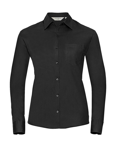 Ladies' Cotton Poplin ShirtLS - White / 4XL (48)