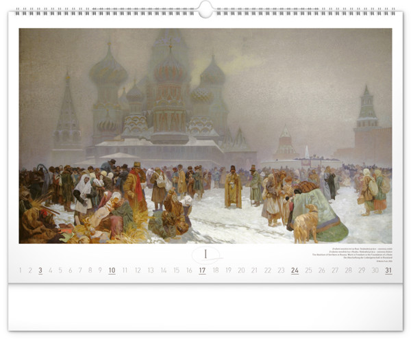 Notique Nástěnný Kalendář Slovanská Epopej – Alfons Mucha 2027, 48 x 33 cm
