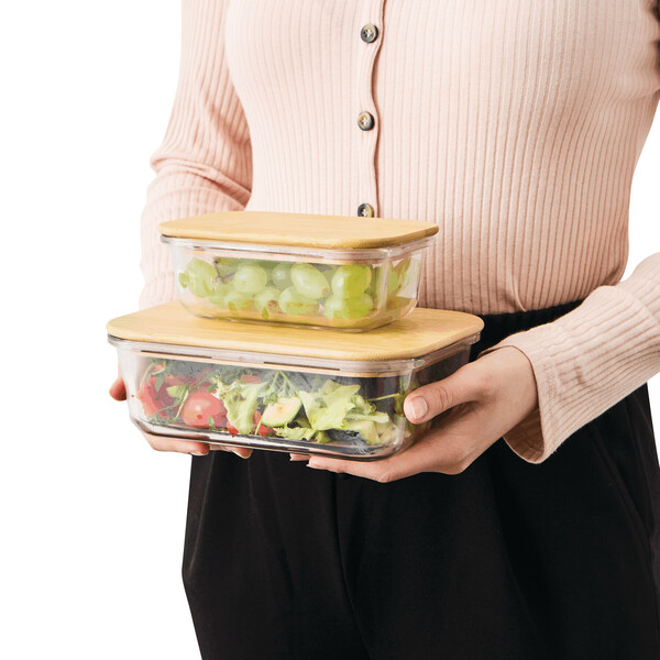 Lunch box, with bamboo lid: capacity approx. 350 ml ROSILI M
