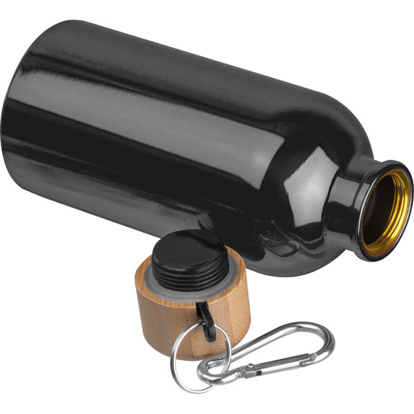 MARILYN Nerezová fľaša s karabínou, 400 ml - Black