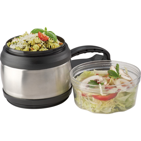 Lunch box with carrying handle GIOIA - Silvergrey