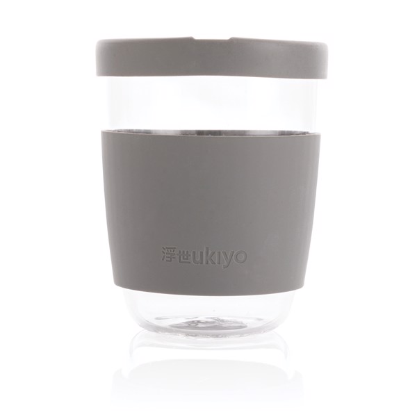 Ukiyo borosilikatni kozarec, silikonski tulec, 360 ml - Siva
