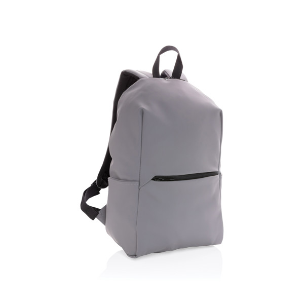 Smooth PU 15.6"laptop backpack - Grey