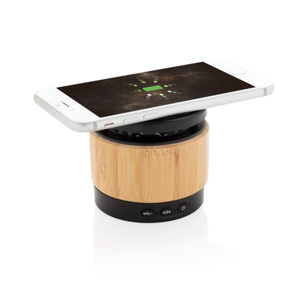 XD - Bamboo wireless charger speaker