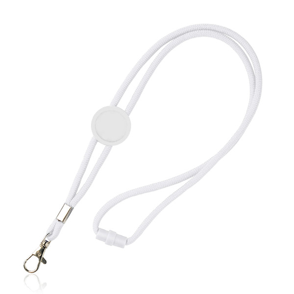 Lanyard Tubulaire En P-300D, Avec Réglable Et Fermeture De Sécurité - Blanche / U