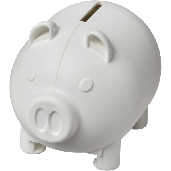 Oink recycled plastic piggy bank - White