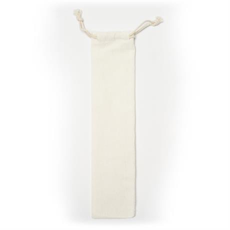 Reusable stainless steel straw set with custom cotton pouch