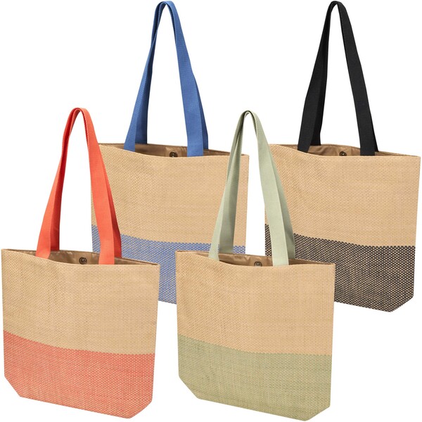 Rhythm straw paper tote bag 10L - Ocean Blue