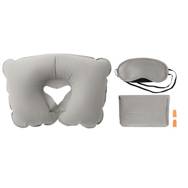 Set w/ pillow eye mask plugs Travelplus - Grey