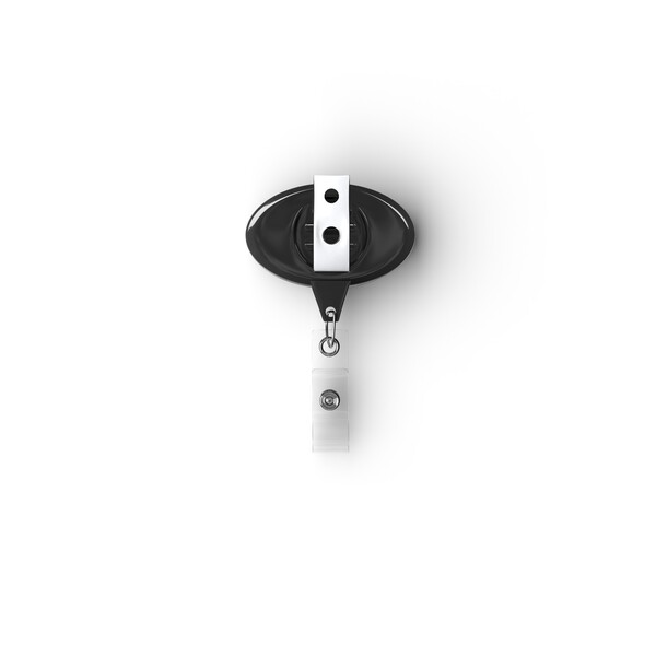 Intrekbare badge reel in ovale vorm met logo - Bulldog clip