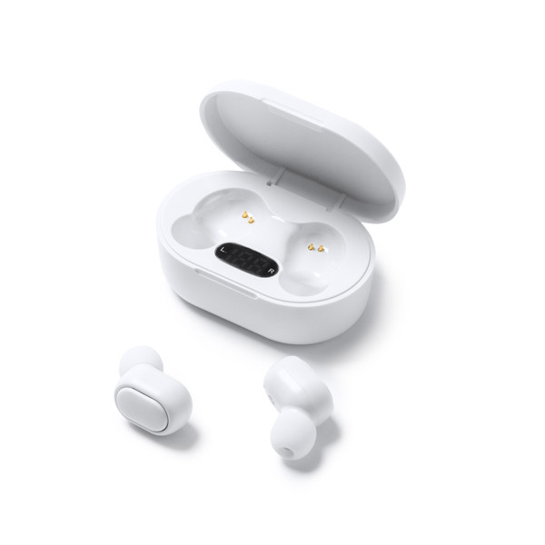 Personalized wireless earbuds Bluetooth 5.1 with charging case and digital display
