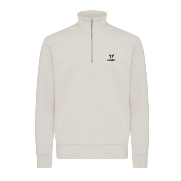 IQONIQ Elgon recycled cotton quarter zip sweater - Ivory White / XXL