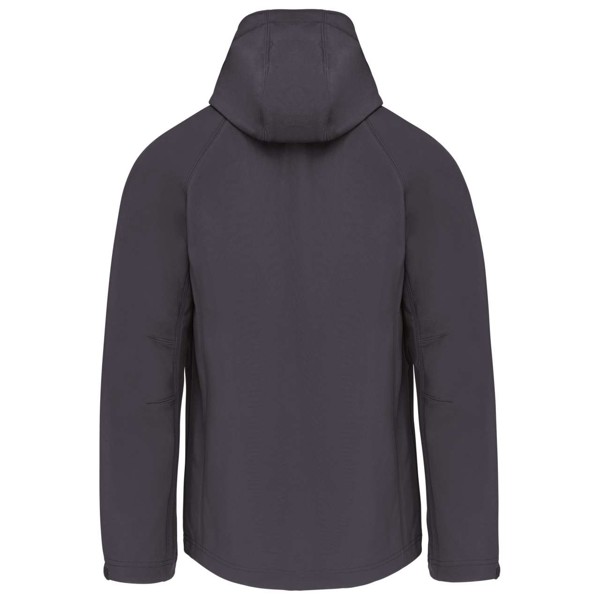 Men's Detachable Hooded Softshell Jacket - Titanium / 4XL