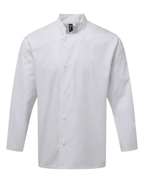 'Essential' Long Sleeve Chef's Jacket - White / 3XL